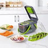 Vegetable Cutter - Groentesnijder met verschillende mesjes - met Schaal - Mandoline - Uiensnijder / Vegetable chopper