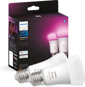 Philips Hue standaardlamp E27 Lichtbron - wit en gekleurd licht - 2-pack -1100lm - Bluetooth