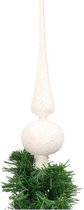 Witte kunststof/plastic piek glitters 24 cm - Onbreekbare kerstversiering - Kerstboomversieringen wit