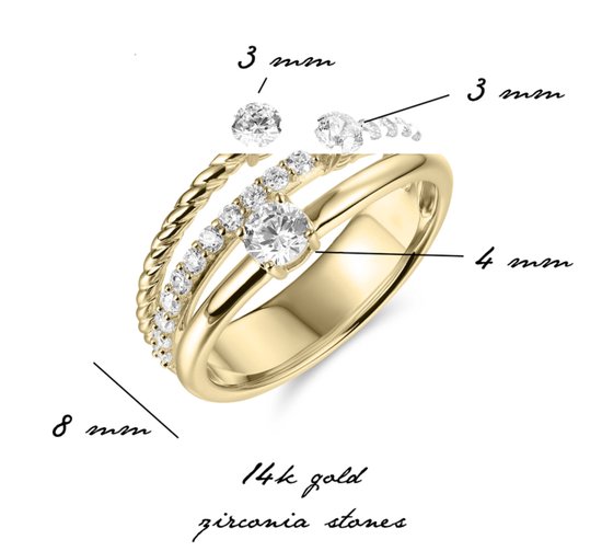 ALEXCRAFT Verstelbare Ringen Goud Set Waterdicht Dames voor Vrouwen Vriendin Moeder Verlovingsring Sieraden 3 Stuks