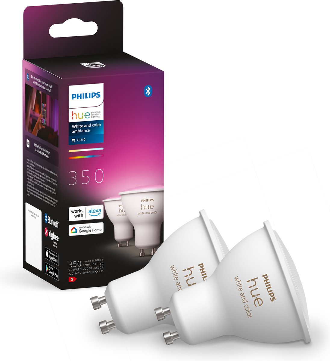Glass,Synthetics & Metal Philips Hue white ambiance GU10 at best