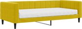 vidaXL - Slaapbank - met - matras - 90x200 - cm - fluweel - geel