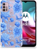 TPU Case voor Motorola Moto G30 | G10 Flowers Blue