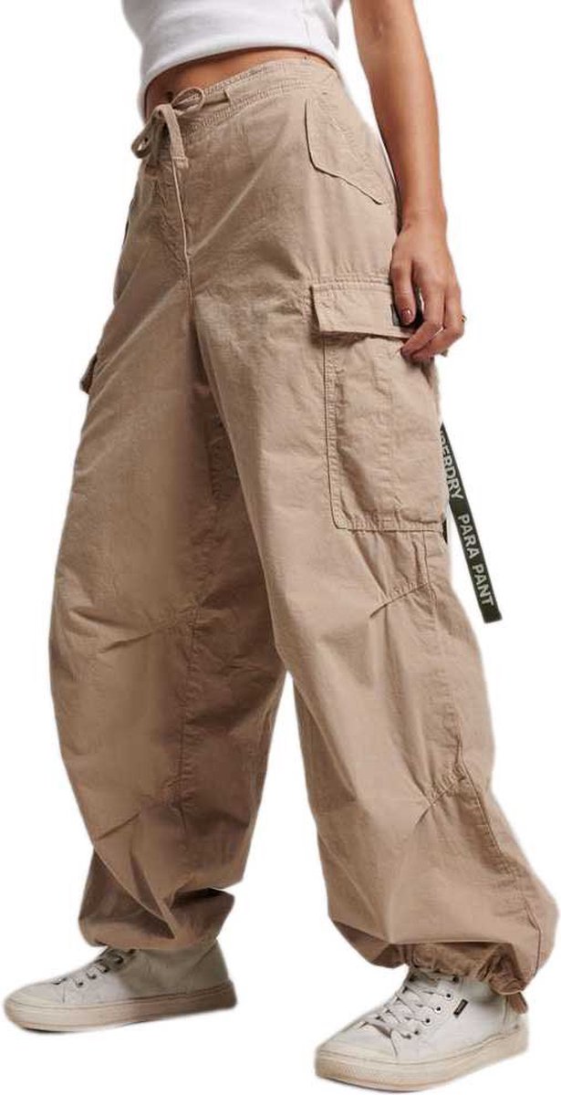 Superdry Vintage Baggy Parachute Cargobroek M-L Vrouw Bruin