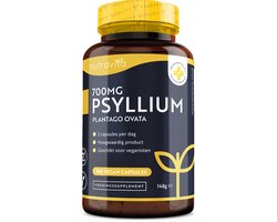 Nutravita Psylliumvezels capsules - Psyllium Husks Vezel Supplement 700mg, 180 Veganistische Vezel capsules, 100% Pure Plantago Ovata Plantenzaden, ondersteunt een gezonde darmtransit