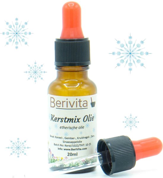 Foto: Kerstmix olie 20ml pipetfles kerstsfeer door etherische kerst olie met kerstgeur