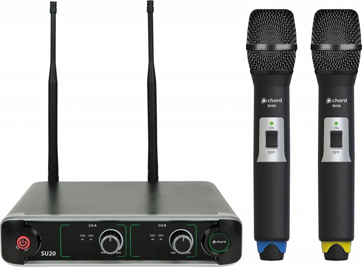 Adastra SU20-H-BY Dual UHF Microfoon systeem met 2x Draadloze microfoon