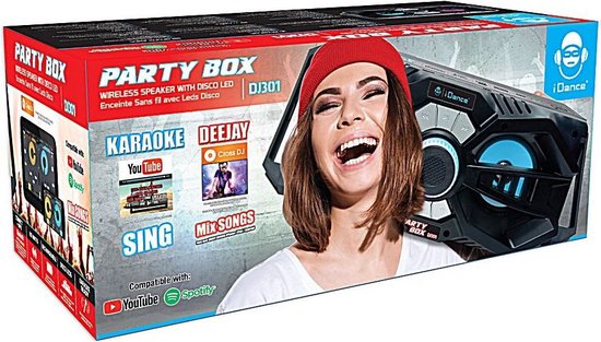 iDance DJ301 Party Speaker - Portable Bluetooth Speaker met Disco LED-Verlichting - 100 Watt vermogen - USB en AUX Aansluiting van iDance — afbeelding 5