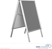 Stoepbord A-Type Standaard A0 - 118,9 bij 84,1 cm | Aluminium Dubbelzijdig Kliklijst | Posterframe Reclamebord | Binnen-Buiten Spatwaterdicht | sam creative Kliklijst Posterbord