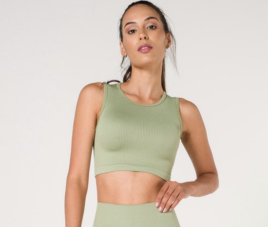 Lucas&Olivia- Sporttop Dames- Crop top Dames- Yoga- Pilates- Hardlopen- Wandelen- Fitness- Mint Maat M