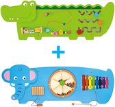 Vigatoys - Plateau de jeu mural - Crocodile & Éléphant