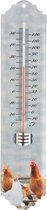 Thermometer kip 30 cm hoog - buitenthermometer - metaal - boerderijthema - temperatuur meten buiten - decoratief - tuindecoratie - metaal - om op te hangen - cadeau - geschenk - nieuwjaar - Kerst - verjaardag