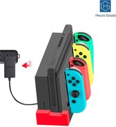 Heuts Goods - Oplaadstation Geschikt voor Nintendo Switch - Nintendo Switch Accessoires - Oplader Geschikt voor Nintendo Switch - Voor 4 Nintendo Switch Joy Cons