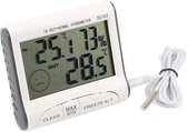 Digitale LCD-display Thermometer - Hygrometer - Klok - Alarm Temperatuur - Vochtigheidsmeter - met Sensor