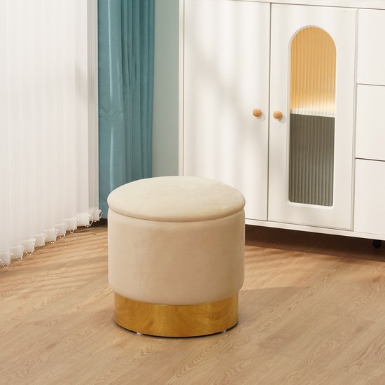 Albatros Nizza Kruk met opbergruimte, modern design, elegante fluwelen bekleding, zitkist of zitbank met opbergruimte, optimaal als voetenbank of kruk, make-uptafel, roze
