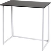 Bureau MCW-K67 inklapbaar, consoletafel klaptafel laptoptafel opbergtafel, 80x45cm, metaal MDF ~ wit zwart