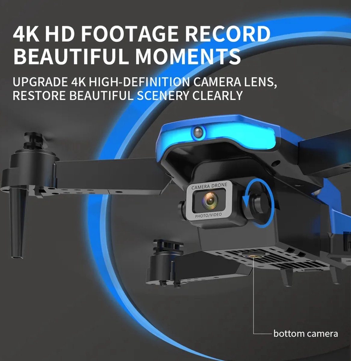 Caméra PuroTech Quad Drone 4K HD Camera - Comprend un étui de