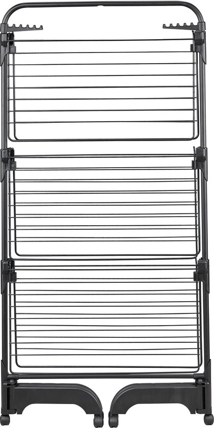 Tour de séchage Leifheit Pegasus 420 Solid Comfort - longueur de séchage 42 m - avec roues et cintres inclus - noir