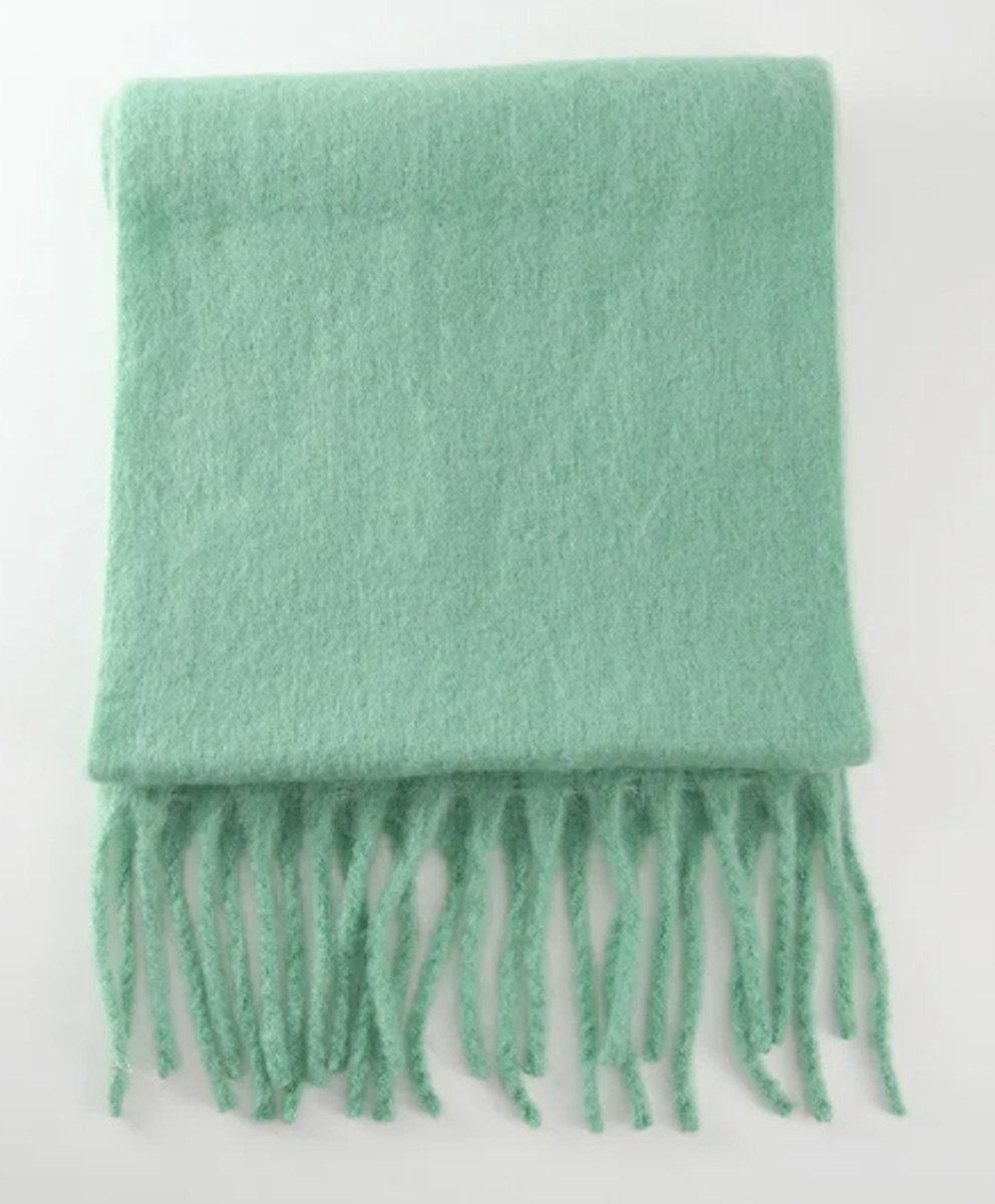 Sjaal Mint / Fluffy sjaal met franjes / chunky fluffy scarfs / accessoires dames Sjaal / wintersport / fluffy sjaal / fluffy scarf