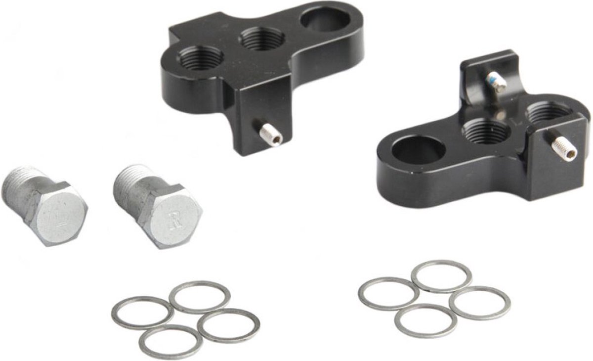 Mirage Crankverkorter aluminium T6 - verstelbaar - zwart - inclusief RVS bouten - set van 2