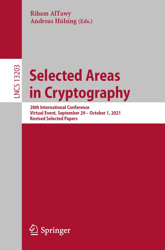 Lecture Notes in Computer Science13203- Selected Areas in Cr ... - cover