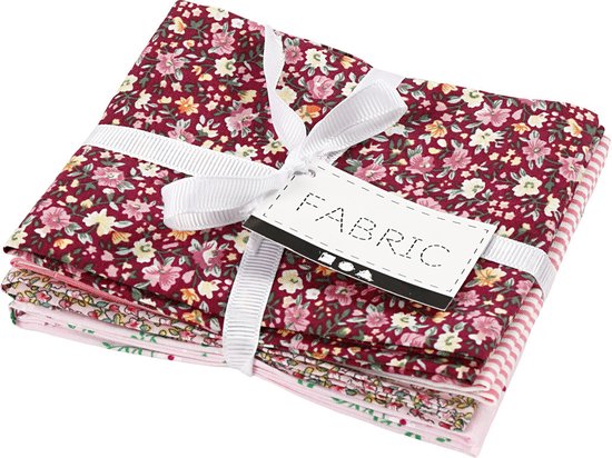 Creativ Company Patchwork Stof 45x55 cm Roze 4 stuks