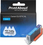 PrintAbout huismerk Inktcartridge CLI-571C XL Cyaan Hoge capaciteit geschikt voor Canon