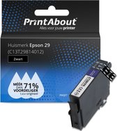 PrintAbout huismerk Inktcartridge 29 (C13T29814012) Zwart geschikt voor Epson