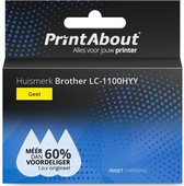 PrintAbout huismerk Inktcartridge LC-1100HYY Geel Hoge capaciteit geschikt voor Brother