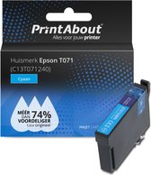 PrintAbout huismerk Inktcartridge T071 (C13T071240) Cyaan geschikt voor Epson