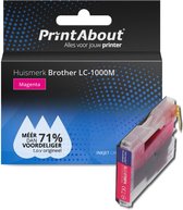 PrintAbout huismerk Inktcartridge LC-1000M Magenta geschikt voor Brother
