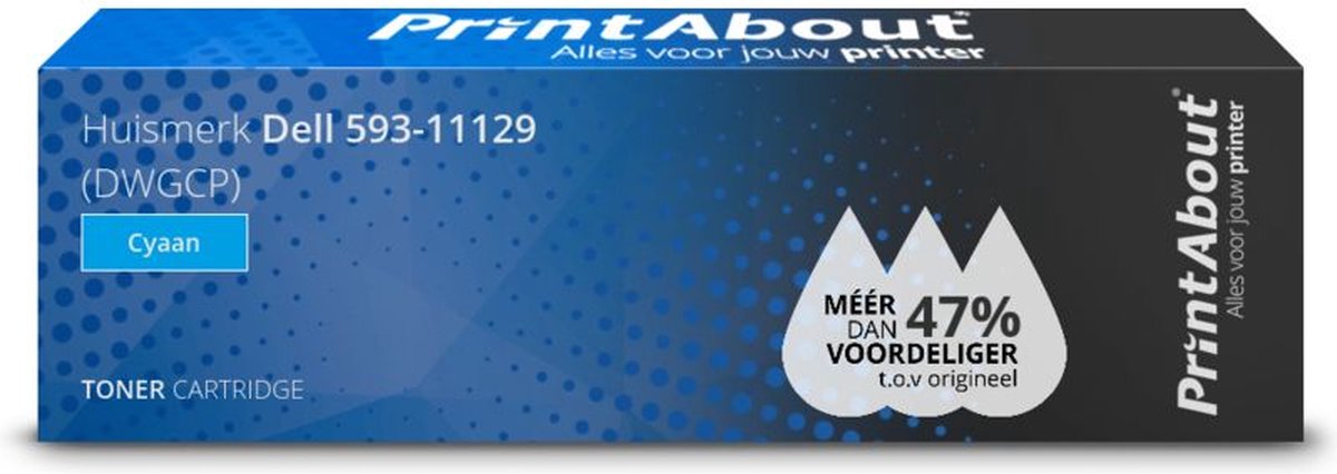 PrintAbout - Alternatief voor de Dell 593-11129 / cyaan