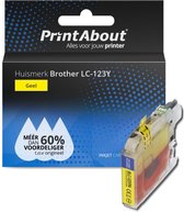 PrintAbout huismerk Inktcartridge LC-123Y Geel geschikt voor Brother