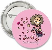 Button Bruidsmeisje roze - bruidsmeisje - button - bruidskind - trouwen - huwelijk - strooien - roze