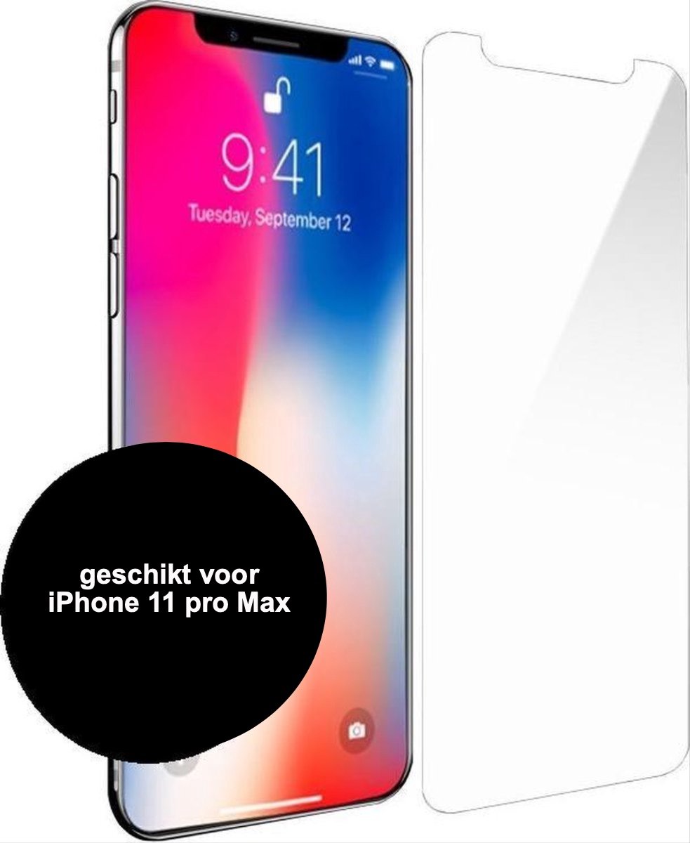 CHPN - Screenprotector glas – Beschermplaatje geschikt voor iPhone 11 pro Max – Telefoonbescherming - Screen protectie
