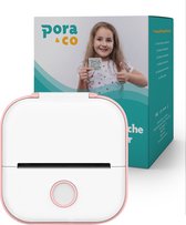 Pora&Co - Mini Fotoprinter Voor Smartphone - Incl. App & 1 Rol Fotopapier - Pocket printer - Mobiele fotoprinter - Mini printer - Draadloos - Roze