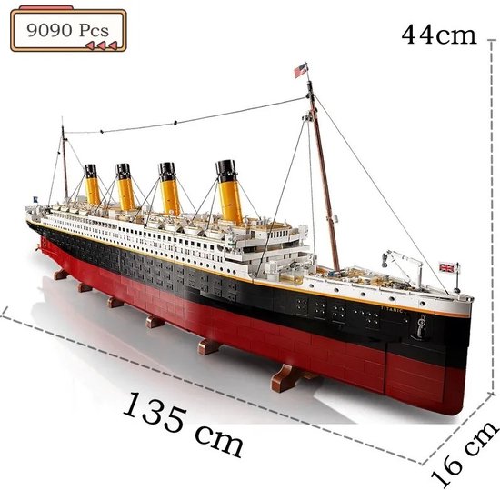 Beroli - Modelbouwset - 9090-delig - Titanic - Cruiseboot - Schip - Bouwstenen - Modelbouw voor volwassenen - Compatibel met lego