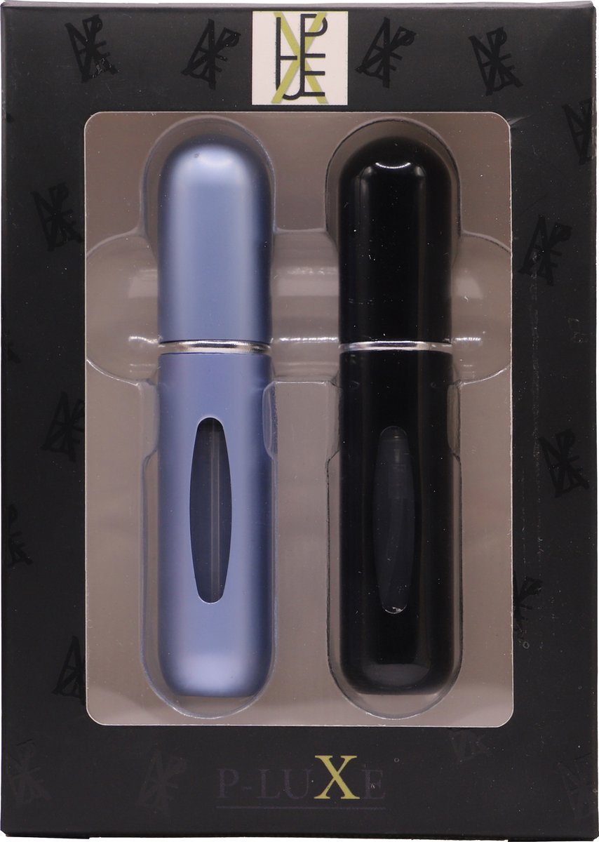 P-Luxe - Parfum Verstuiver - Zwart en Mat Baby Blauw - 11 kleuren
