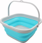 SAMMART Folding Tub (Grey/Cyanine, 5.5 L Bucket)