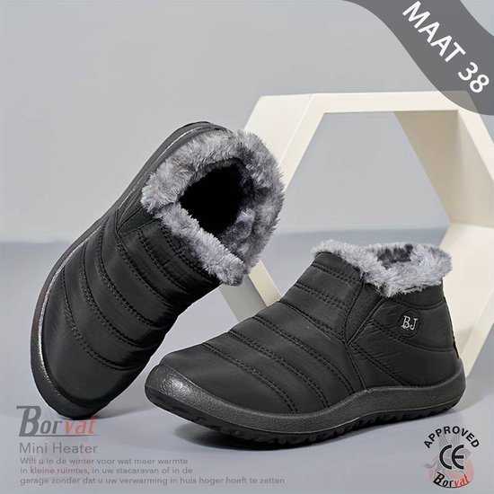 Borvat® - Chaussures pour femmes unisexes - Baskets pour femmes d'hiver - Chaussures d'hiver légères - Hommes / Femmes - Chaussures décontractées avec Bont - Noir - Taille 38