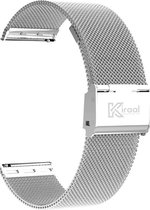 Kiraal - RVS Horlogebandje - 22mm - Zilver - Geschikt Voor Fit 4 - Fit 5 - Fit 10- Luxe Metalen Smartwatch Bandje - Stijlvol Schuif Bandje