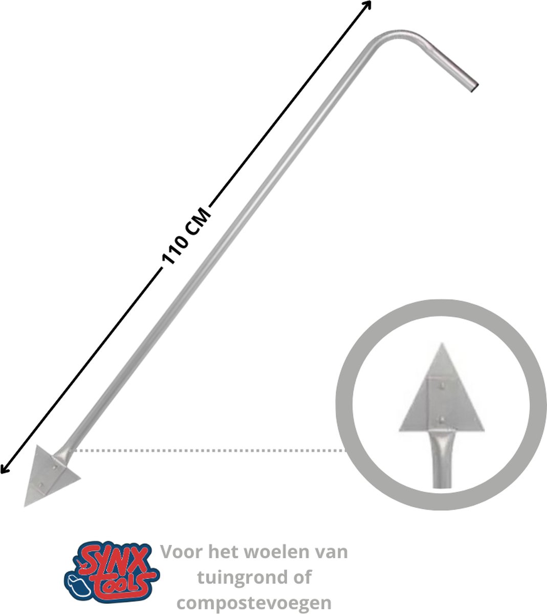 Synx Tools Compostpook Compostwoeler - Verluchter voor compostbak - compost verluchter metaal - compostvat -