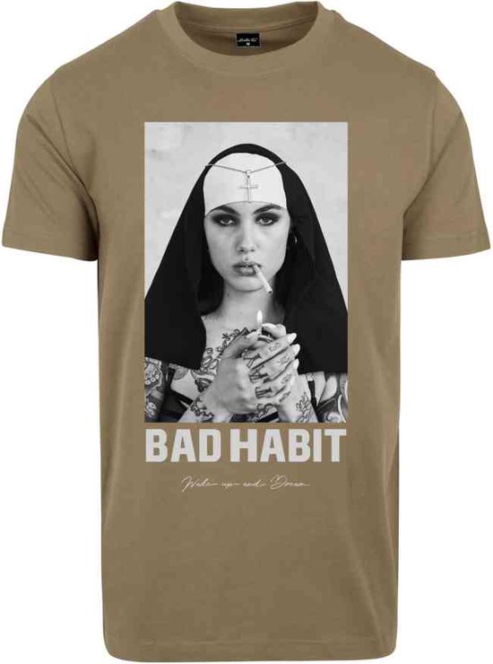 Mister Tee - Bad Habit Heren T-shirt - XS - Olijfgroen