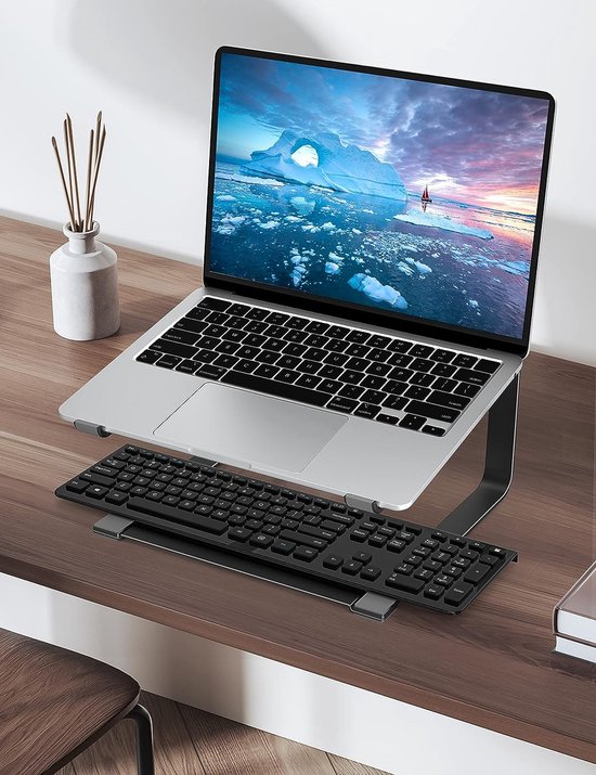 Kamehame Laptopstandaard voor bureau, acryl, laptopverhoger, antislip ontwerp, geventileerde laptophouder, compatibel met alle laptops van 10 - 15 ,6 inch