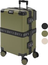ONYX Handbagage koffer 33L - TSA slot - Spinner wielen - Lichtgewicht Trolley - Aluminium sluiting - Olive groen