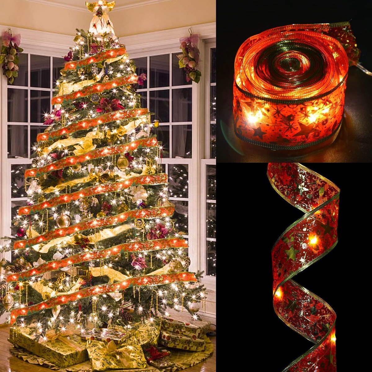 Fuleadture - Kerstverlichting - LED-Verlichte Kerstlinten - Batterij - Magische Feestdagen Sfeermakers - Voor Binnen en buiten - 5 Meter
