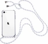 Go Go Gadget - Telefoonhoesje met Koord voor iPhone 7/8/SE (2020) - Incl. Microfiber Doekje - Hoesje, Backcover, Ketting - Wit