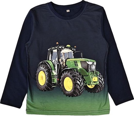Kinder longsleeve trui met tractor print | trekker full color print | John Deere | Kleur blauw | Maat 122/128 | kinder sweatshirt | Zeer mooi!