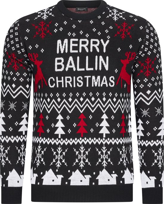 Ballin Est. 2013 Kersttrui Zwart Merry Maat M