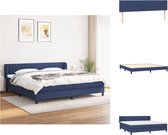 vidaXL Boxspring Bed - Blauw - 203 x 203 x 78/88 cm - Pocketvering Matras - Bed